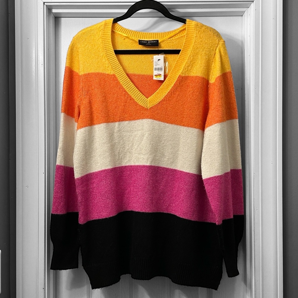 New! Lane Bryant Classic V-Neck Tunic Pullover Sweater - Picture 2 of 8